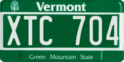 VT license plate XTC704