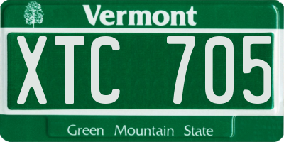 VT license plate XTC705
