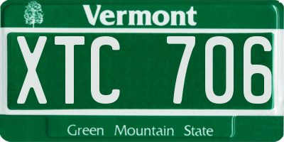 VT license plate XTC706