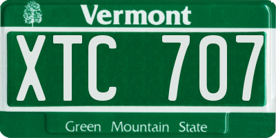 VT license plate XTC707