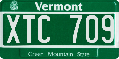VT license plate XTC709