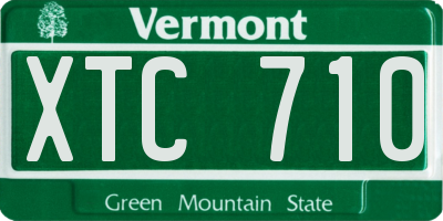 VT license plate XTC710