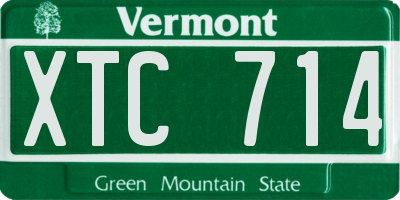 VT license plate XTC714