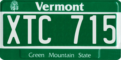VT license plate XTC715