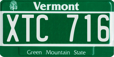 VT license plate XTC716
