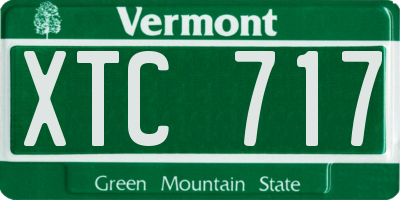 VT license plate XTC717