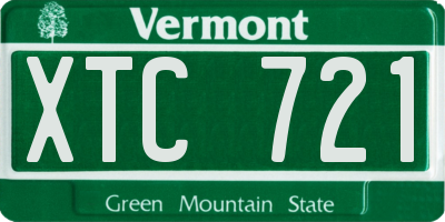 VT license plate XTC721