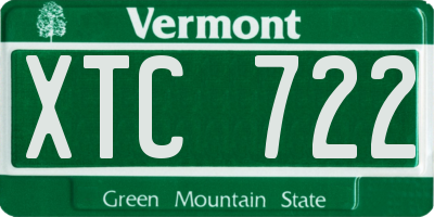 VT license plate XTC722