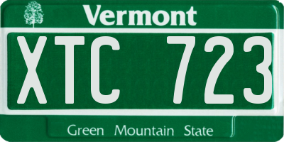 VT license plate XTC723