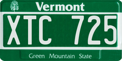VT license plate XTC725