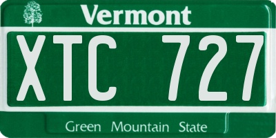 VT license plate XTC727