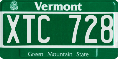 VT license plate XTC728