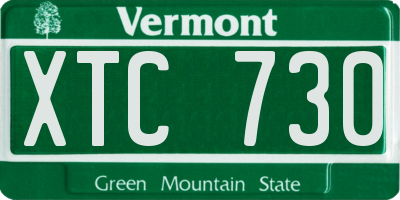 VT license plate XTC730