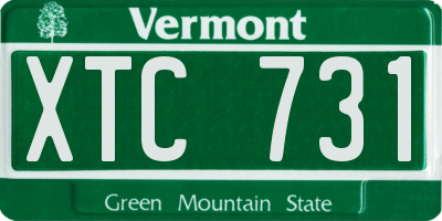 VT license plate XTC731
