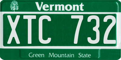 VT license plate XTC732