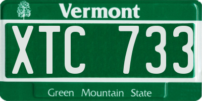 VT license plate XTC733