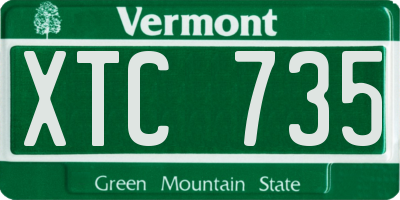 VT license plate XTC735
