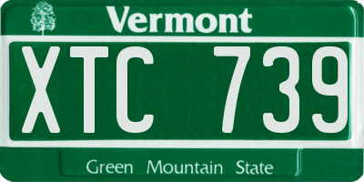 VT license plate XTC739