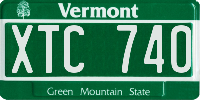 VT license plate XTC740