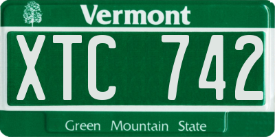 VT license plate XTC742