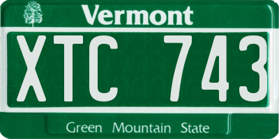 VT license plate XTC743