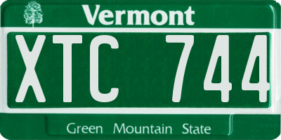 VT license plate XTC744