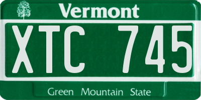 VT license plate XTC745