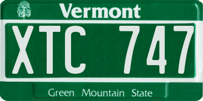 VT license plate XTC747