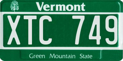 VT license plate XTC749