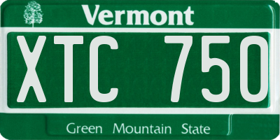 VT license plate XTC750