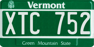 VT license plate XTC752