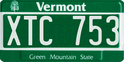 VT license plate XTC753