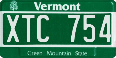 VT license plate XTC754