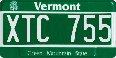 VT license plate XTC755