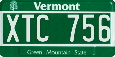 VT license plate XTC756