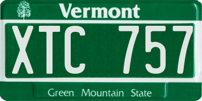VT license plate XTC757