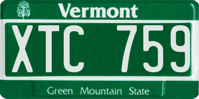 VT license plate XTC759