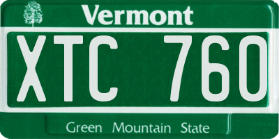 VT license plate XTC760