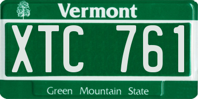 VT license plate XTC761