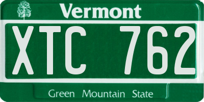 VT license plate XTC762