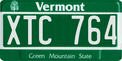 VT license plate XTC764