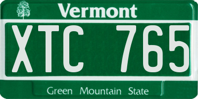 VT license plate XTC765