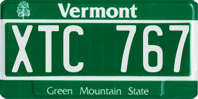 VT license plate XTC767