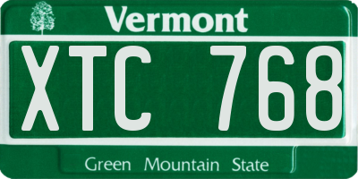 VT license plate XTC768