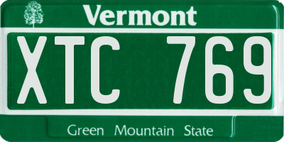 VT license plate XTC769