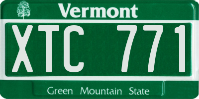 VT license plate XTC771