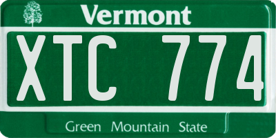 VT license plate XTC774