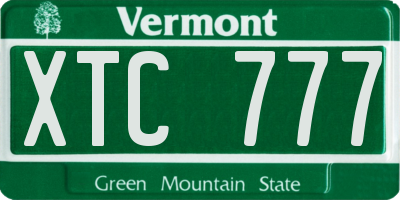 VT license plate XTC777