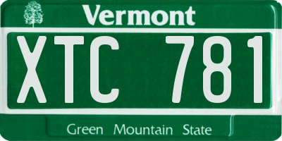 VT license plate XTC781