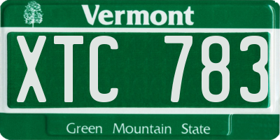 VT license plate XTC783